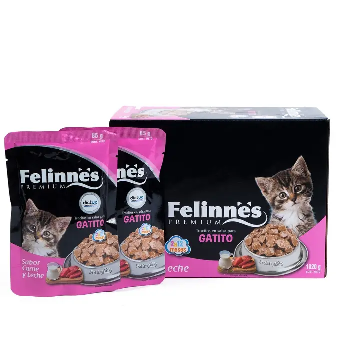 Felinnes Premium Kitten Wet Cat Food in Beef & Milk Flavor 85g, 12 pc per Box