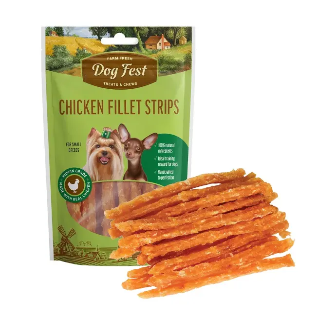 Chicken fillet strips (55g) for Dogs (Small Breed)