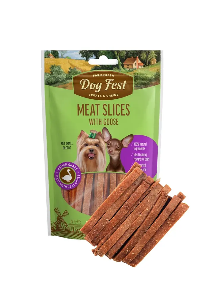 Meat slices with goose (55g) for Dogs (Small  Breed)