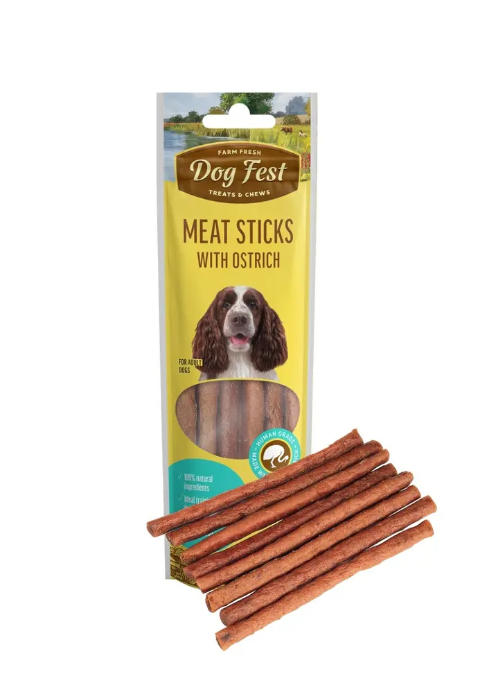 Meat sticks with ostrich (45g) for Dogs