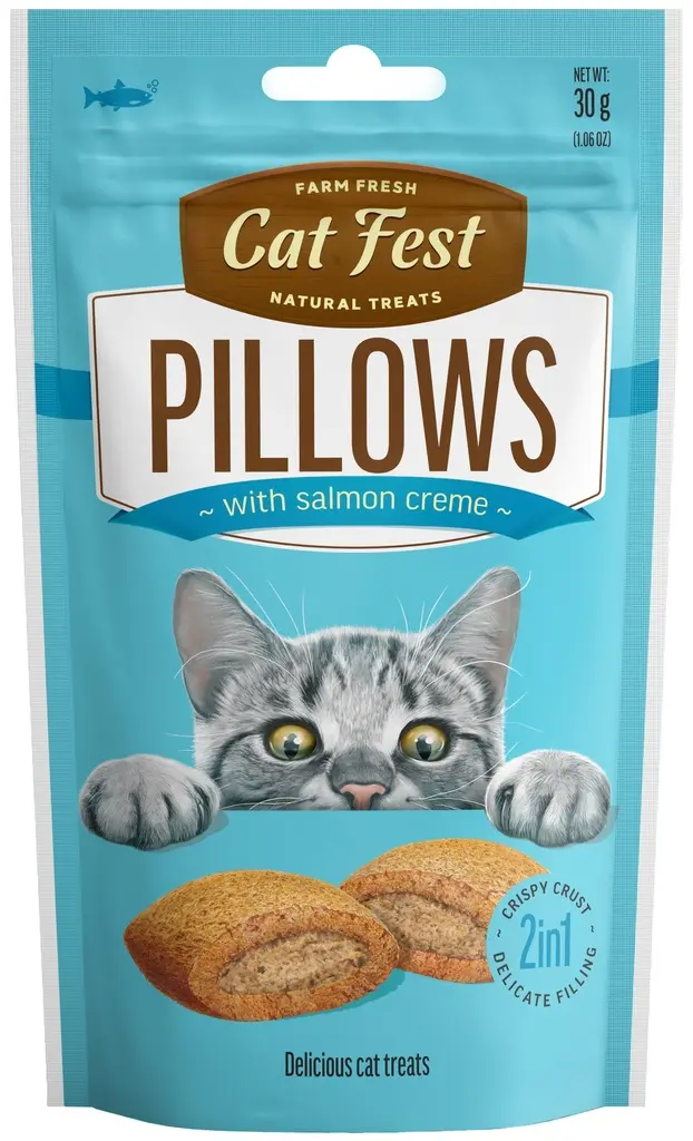 Pillows with salmon crème (30g) for Cats