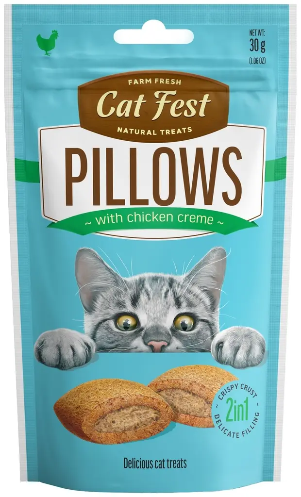 Pillows with chicken crème (30g) for Cats